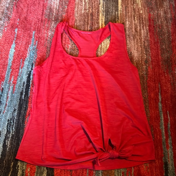 Very gently used. Red Zyia, tie front tank top. - Picture 1 of 3